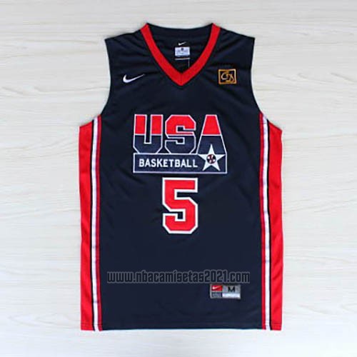 Camiseta USA 1992 David Robinson #5 Negro